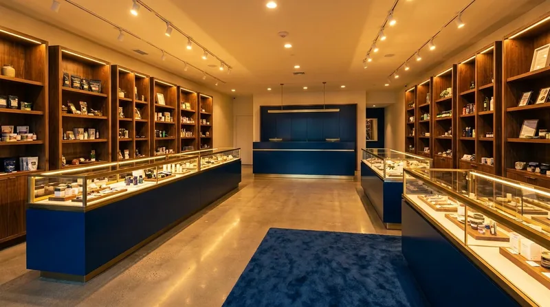 Licensed retail interior with glass display cases and wood shelving, How to Open a Convenience Store in South Carolina